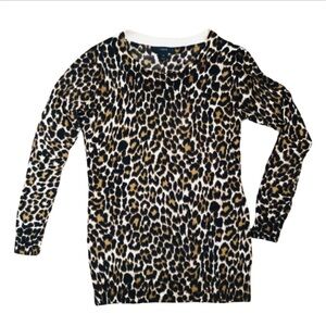 J. Crew Tippy Merino Wool Sweater Leopard XS—New!